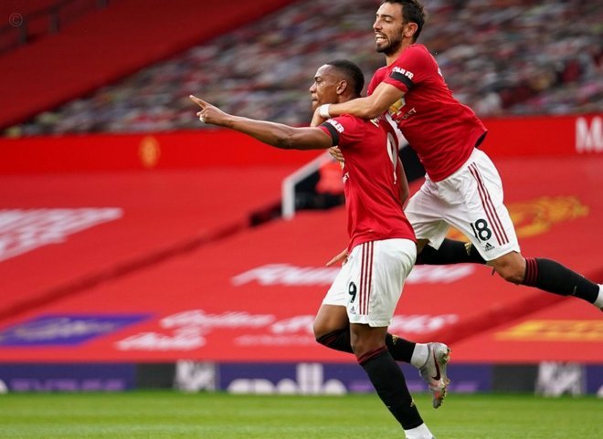 英超-B费传射赛季21助攻创纪录 曼联3-0布莱顿第三收官